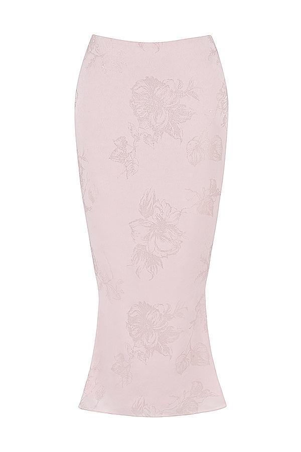 Luisette  pink metallic floral satin midi skirt - sale Product Image