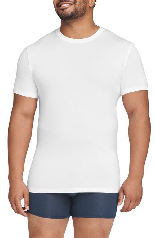 Tommy John Second Skin Slim Fit Stay Tucked Crew Neck 2 Pack White) Men's Pajama Product Image