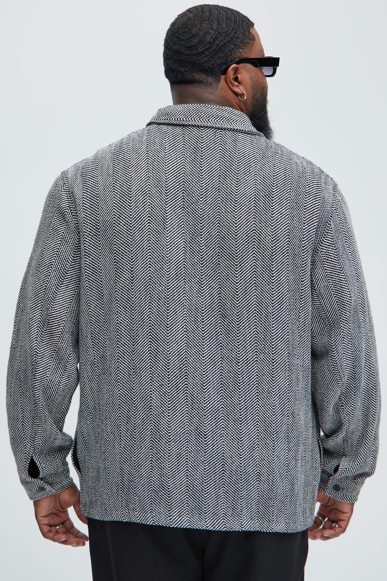 Keystone Herringbone Button Up Shirt - Black/combo Product Image