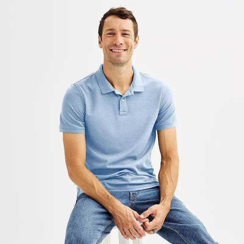 Men's Adaptive Sonoma Goods For Life® Easy Dressing Pique Polo, Size: XXL, Scott Blue Product Image