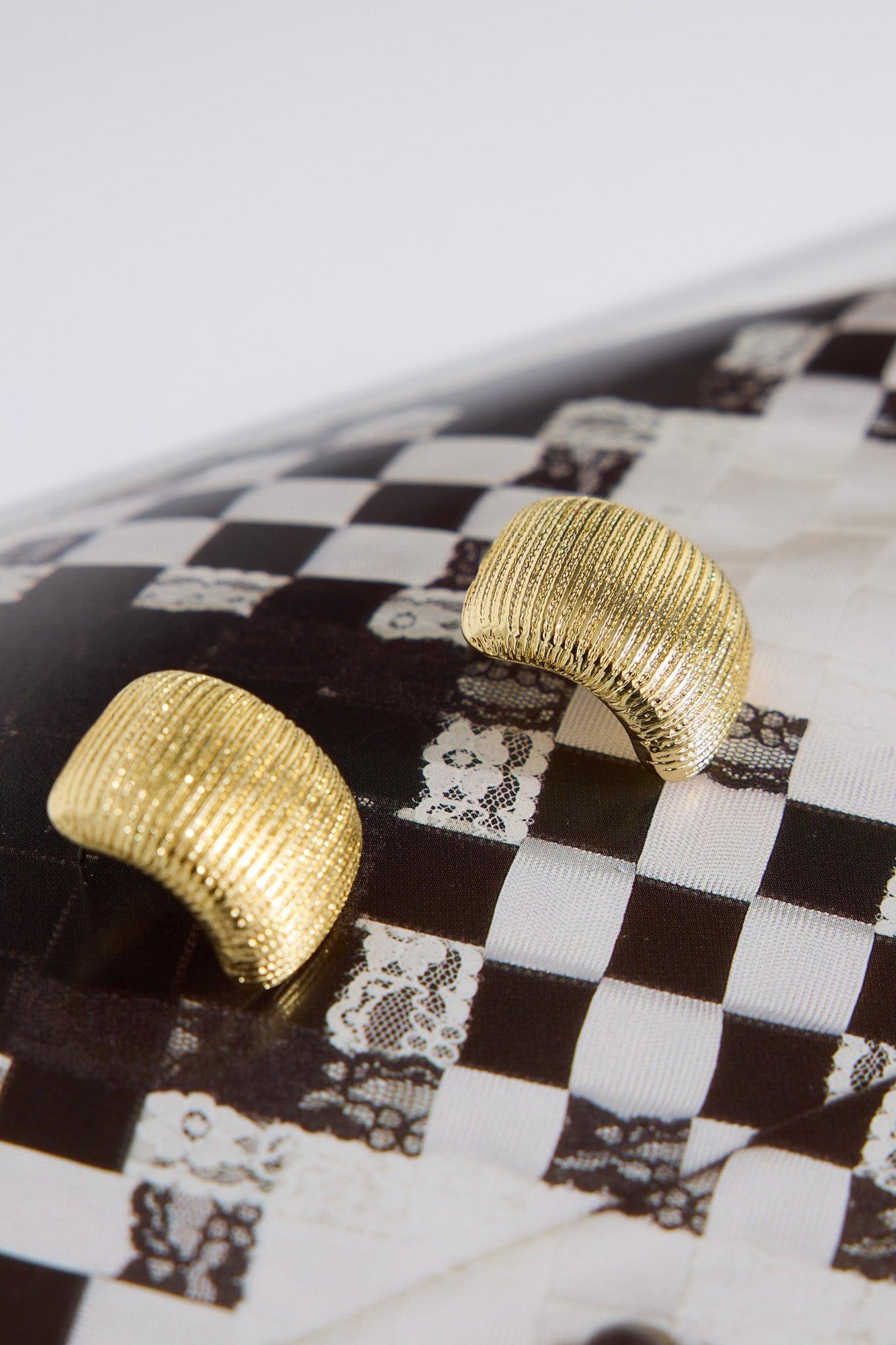 18k Gold Plated Classy Wardrobe Earrings Gold Product Image