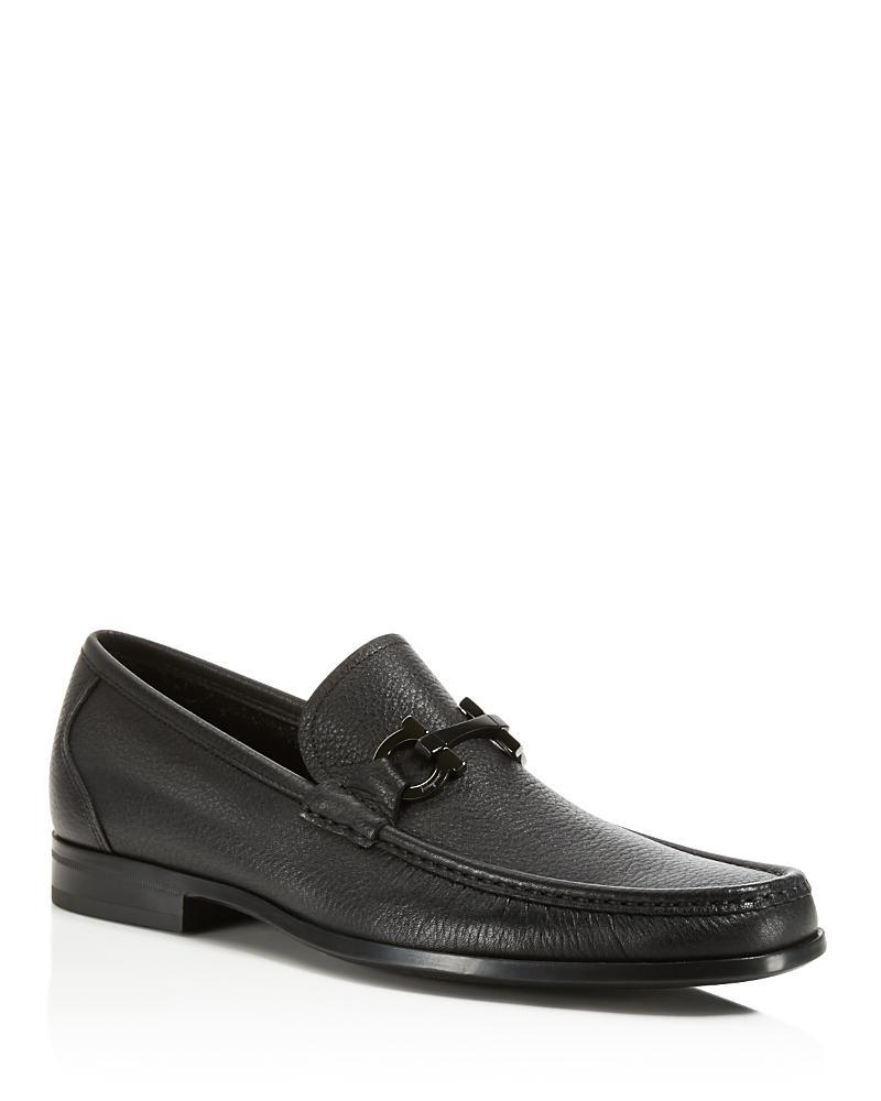 Ferragamo Mens Grandioso Double Gancini Bit Leather Loafers - Wide Product Image