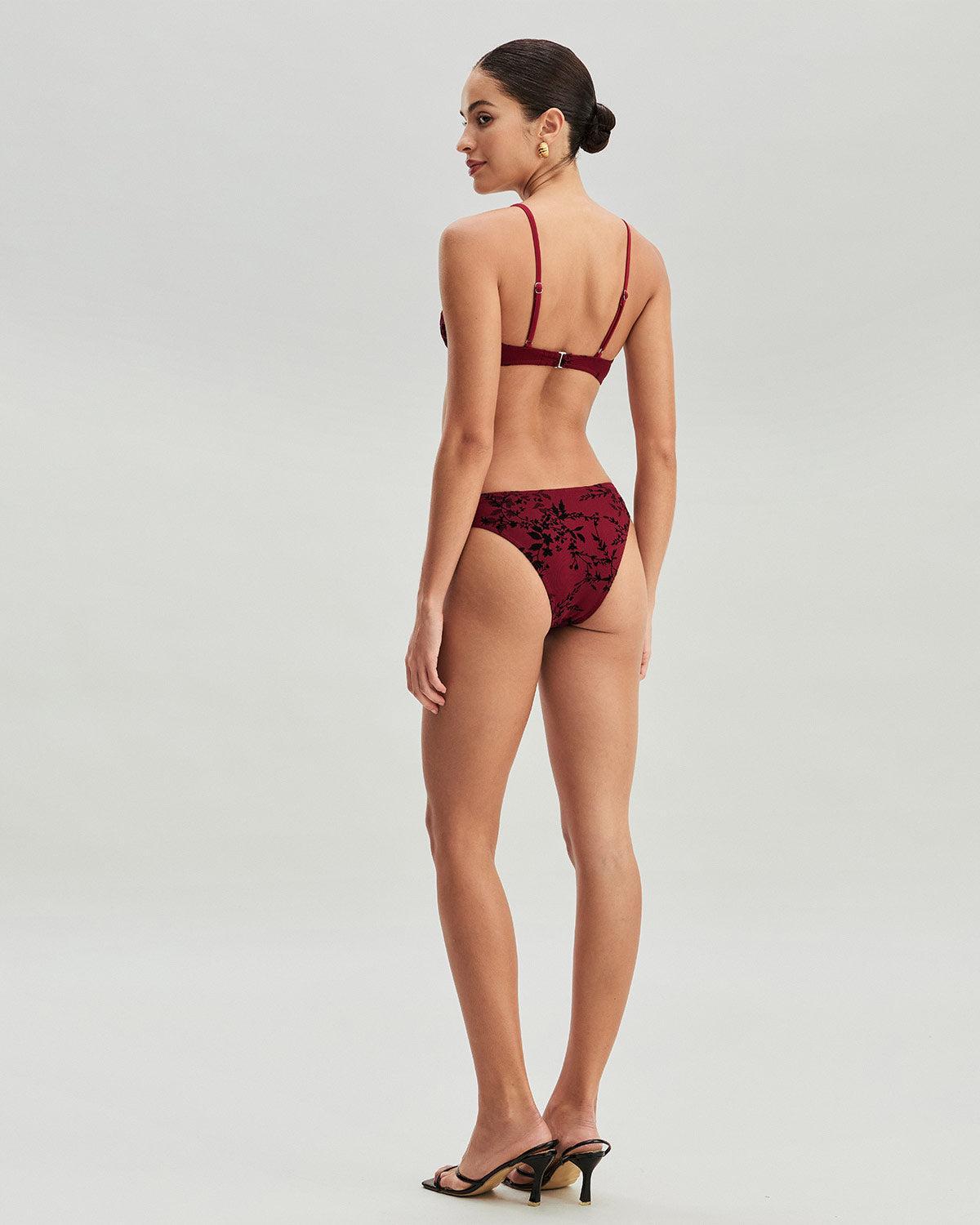 Red Floral Underwire Bikini Set Product Image