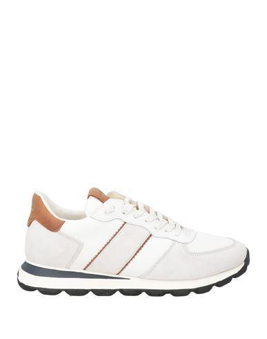 GEOX Man Sneakers White Size 9 Leather, Textile Fibers Product Image