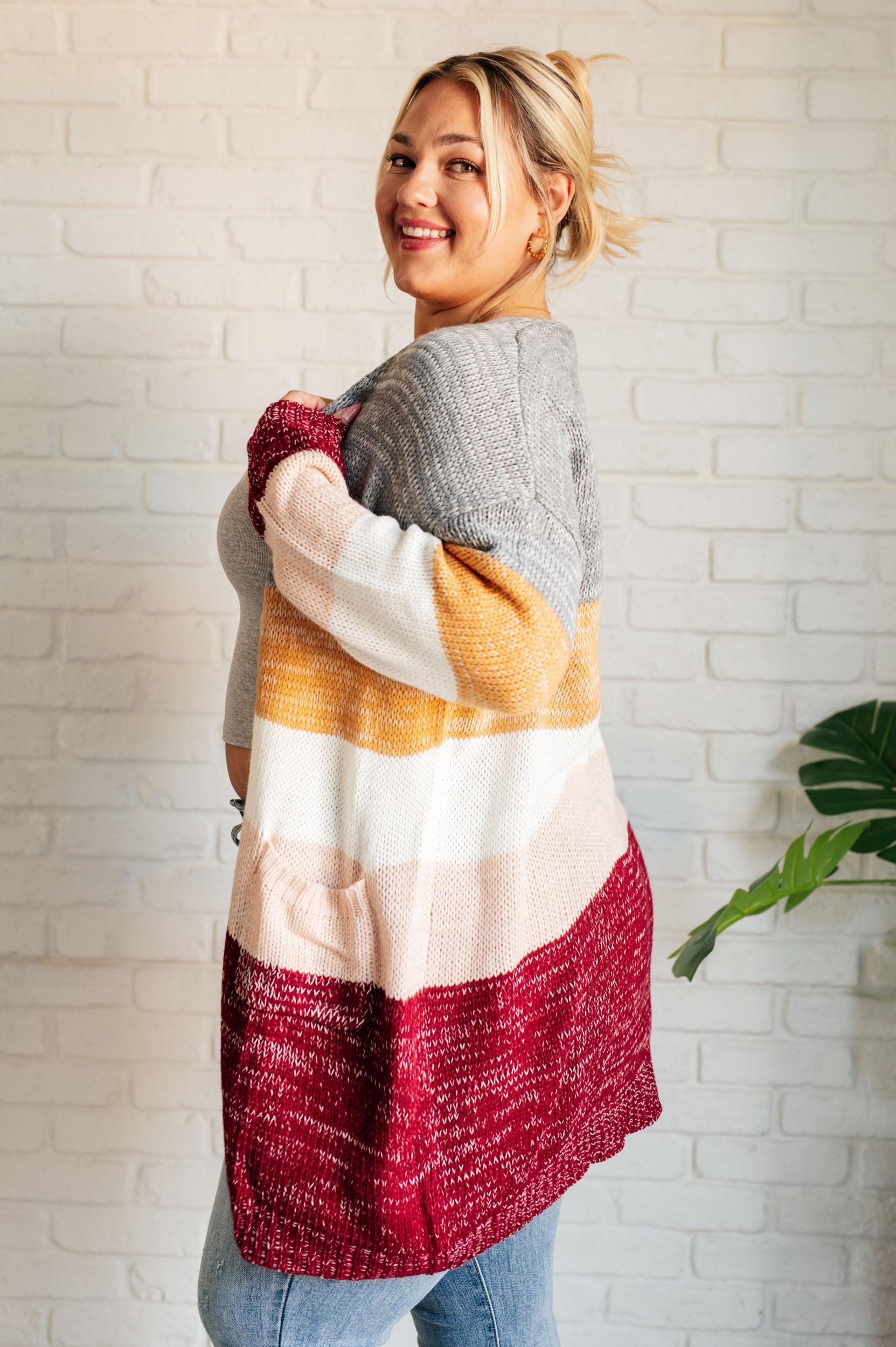 Bring the Warmth Color Block Cardigan Product Image