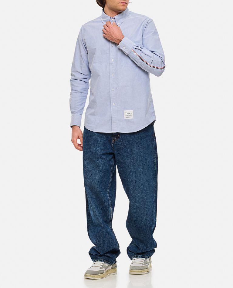 THOM BROWNE Classic Fit Cotton Button-down Shirt In Light Blue Product Image