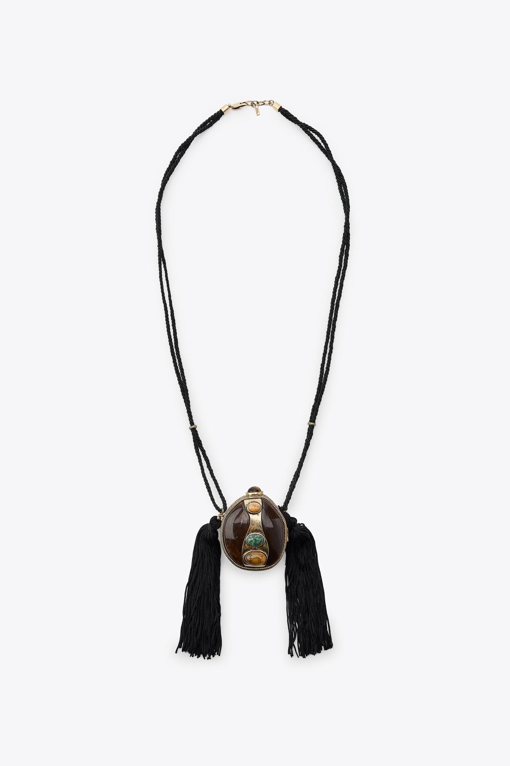 CORD AND STONE BOX NECKLACE Product Image