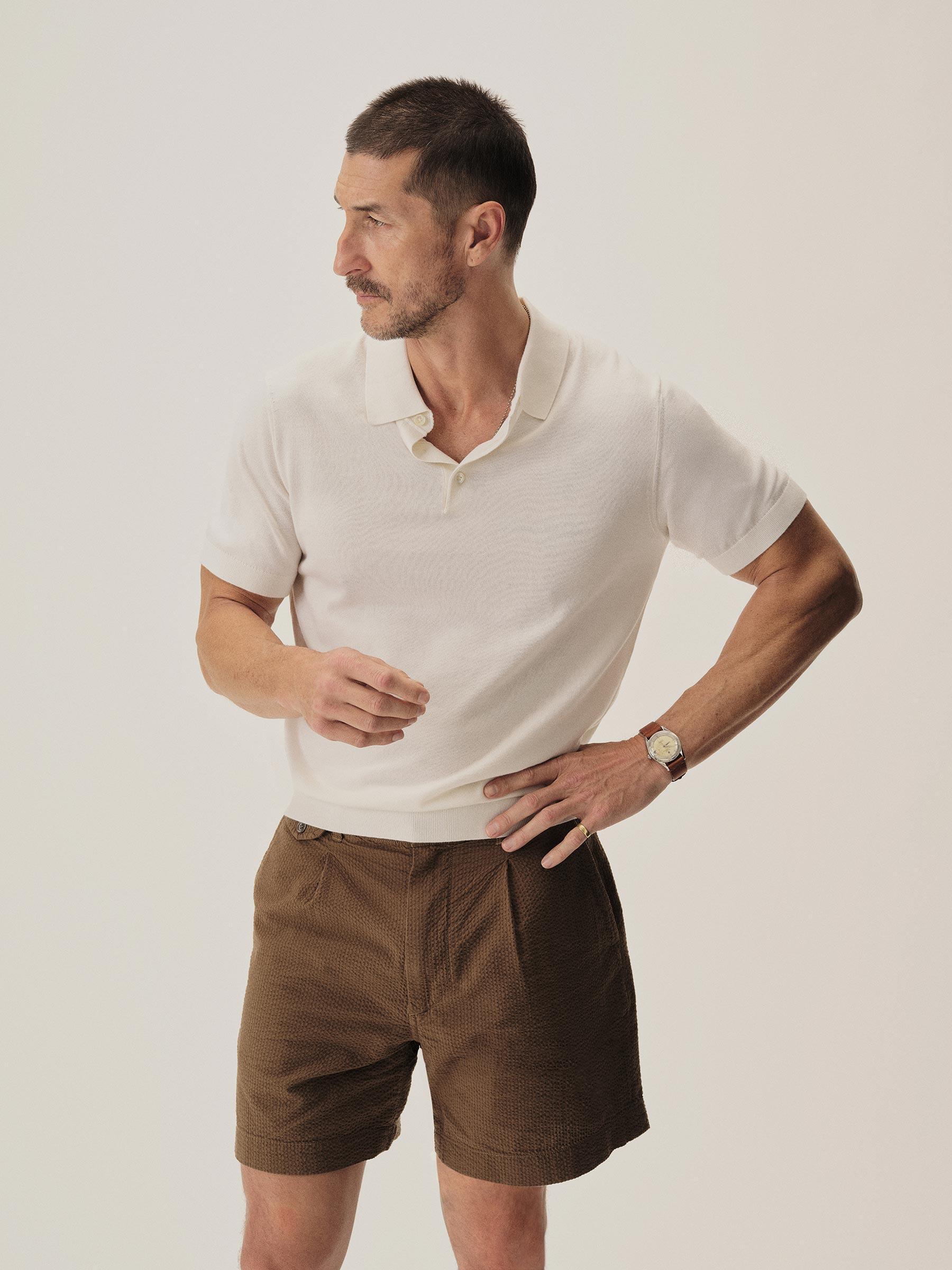 White Como Cashmere Polo Product Image