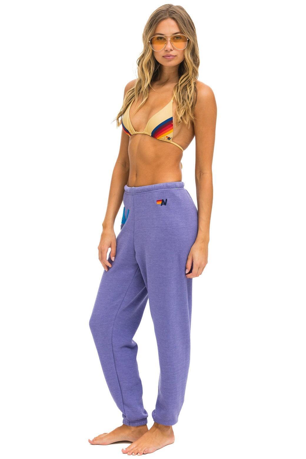 LOGO STITCH SWEATPANTS - LAVENDER Female Product Image