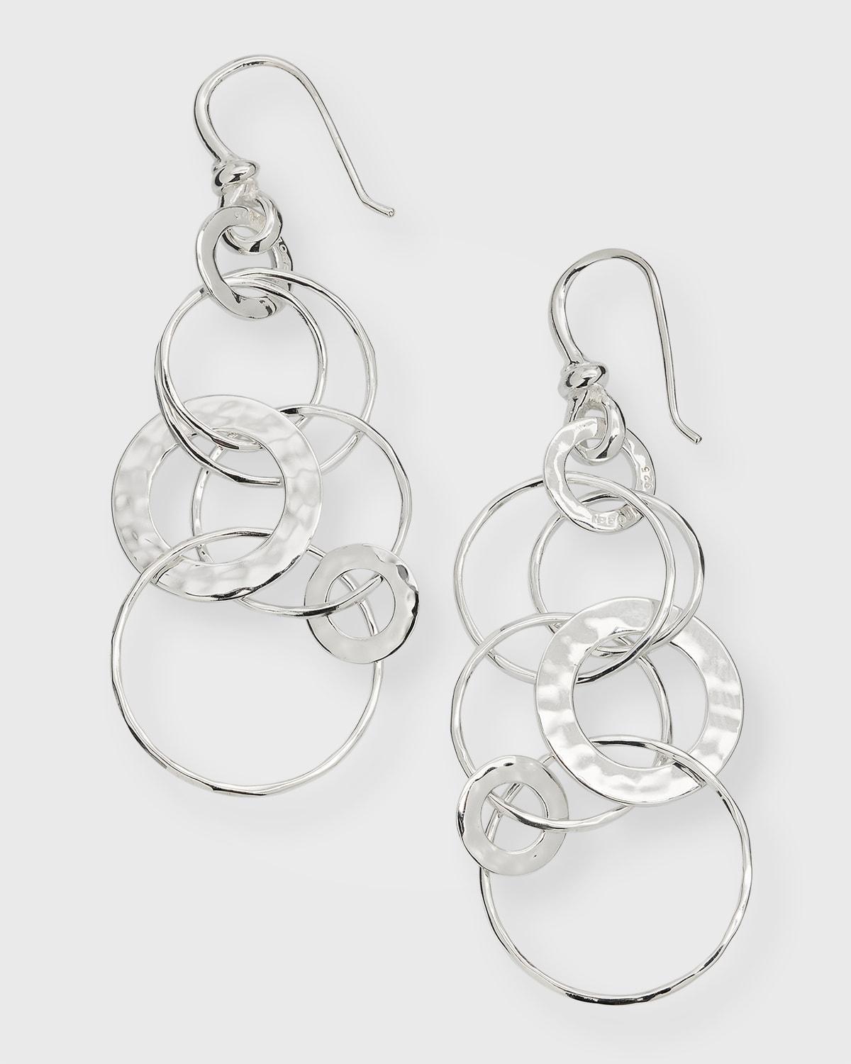 Medium Hammered Jet Set Drop Earrings in Sterling Silver Product Image