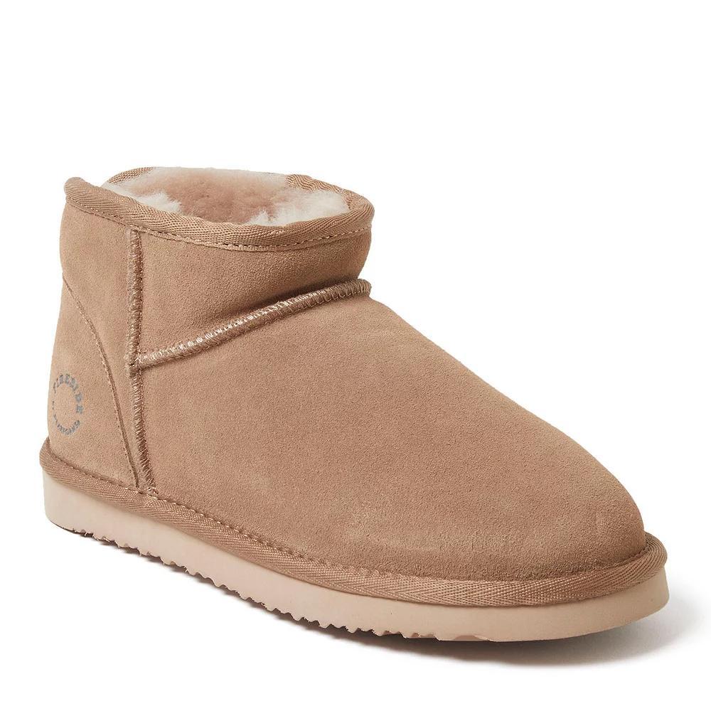 Fireside by Dearfoams Riverland Women's Shearling Micro Ankle Boot Slippers, Size: 9, Brown Product Image