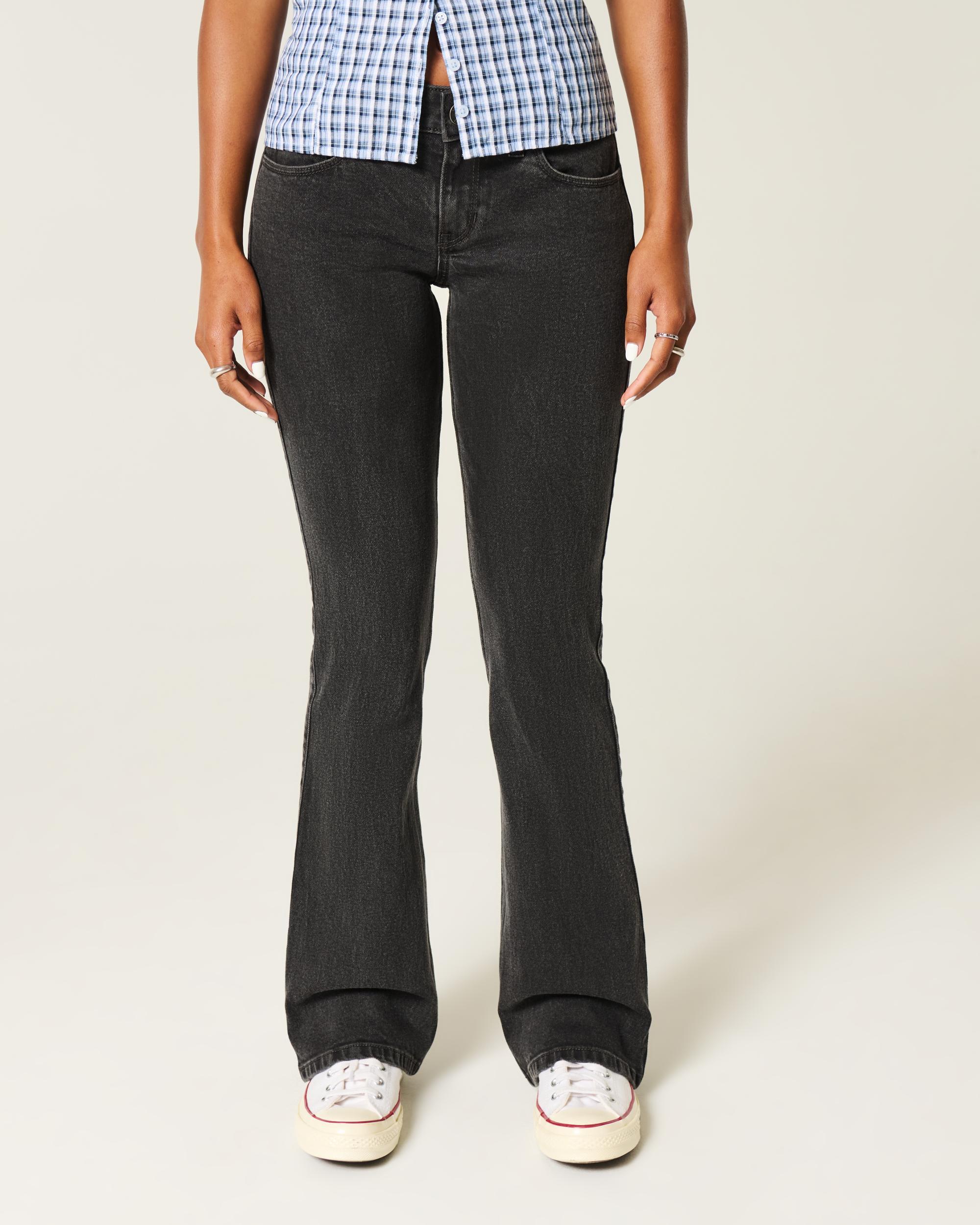 Low-Rise Washed Black Boot Jeans Product Image