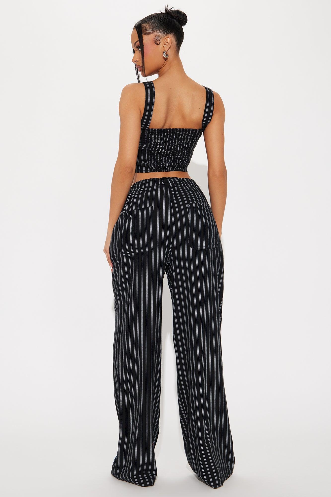 Libby Linen Pant Set - Black/combo Product Image