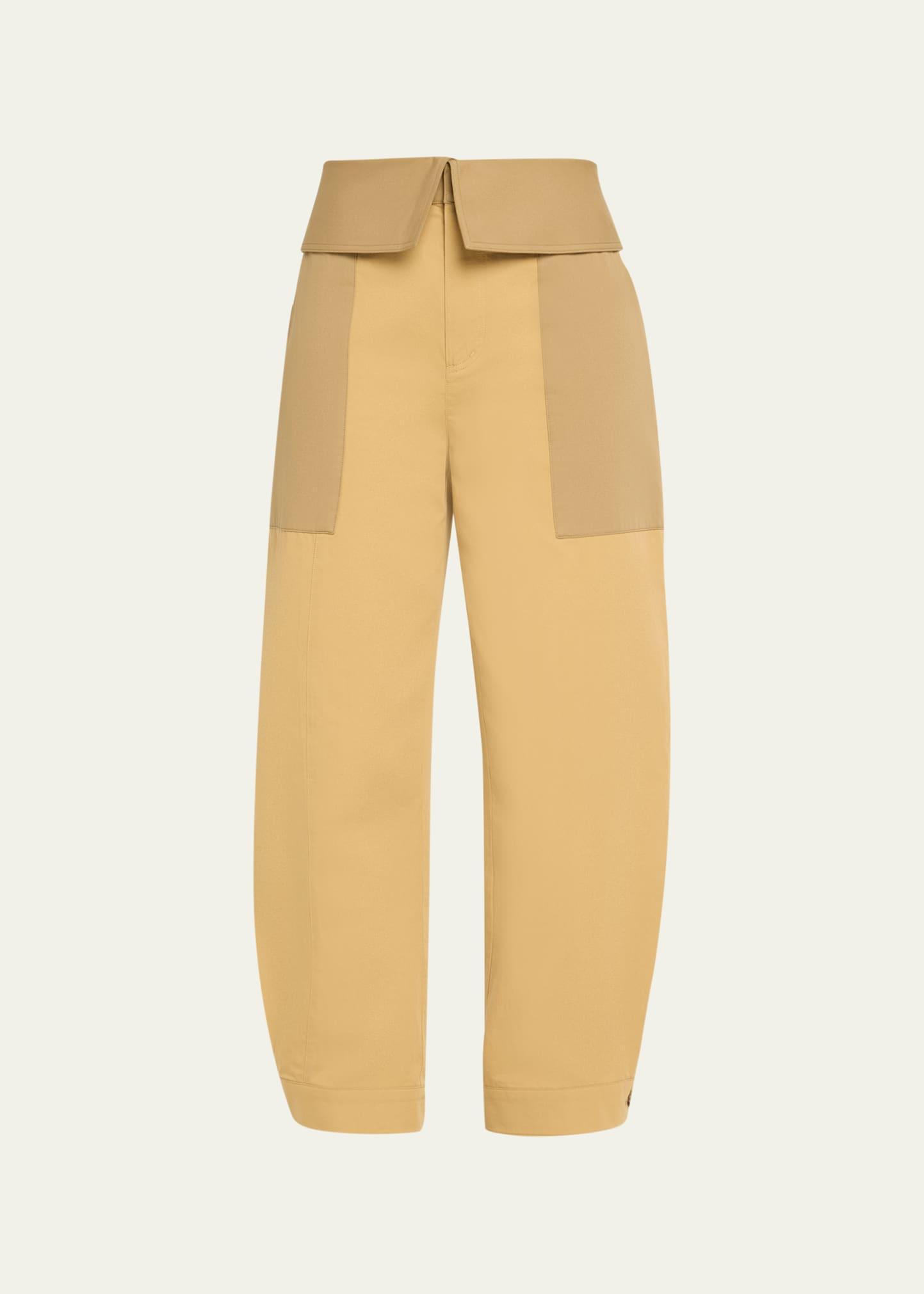 Womens Cotton Foldover Trousers Product Image