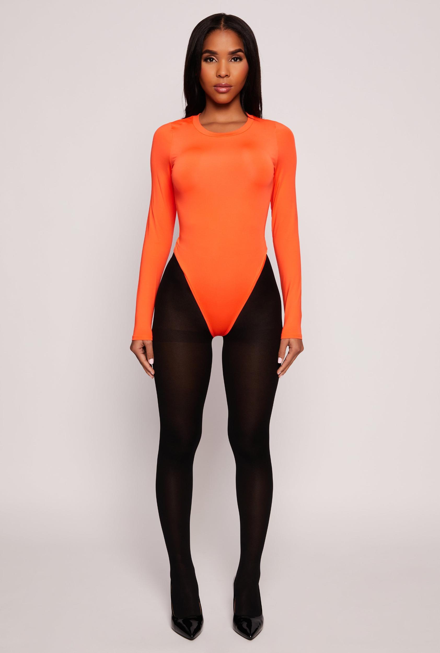 Womens Daisy Long Sleeve Crew Neck Bodysuit Product Image