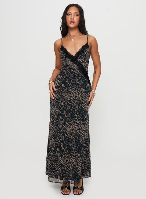 Rosalba Maxi Dress Leopard Product Image