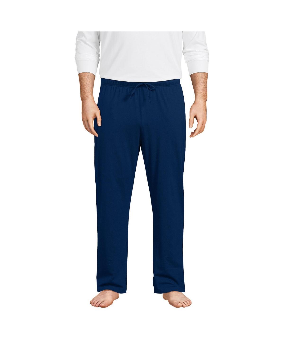 Big & Tall Lands End Knit Jersey Sleep Pants, Mens Grey Heather Product Image