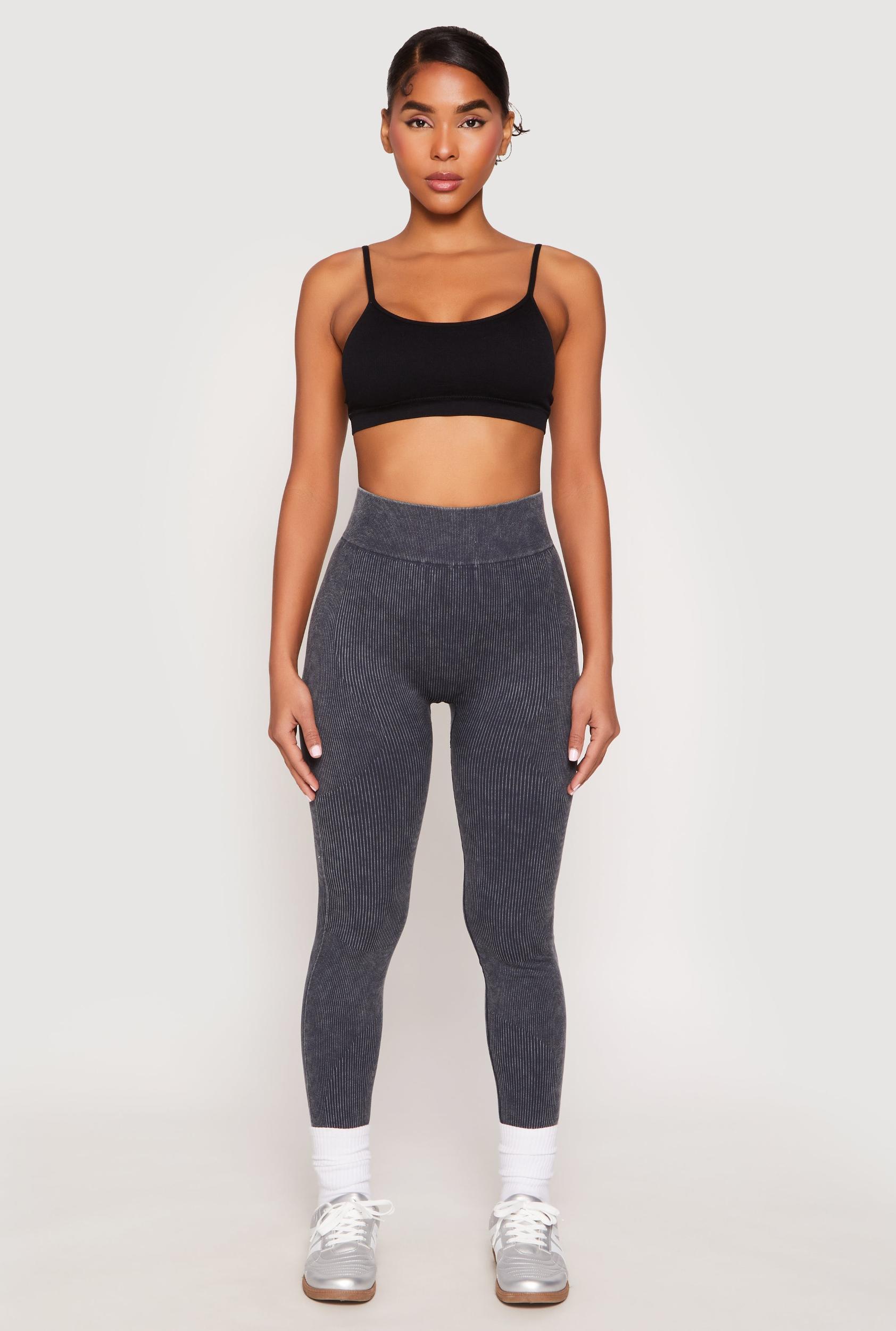 Womens Seamless Acid Wash High Waisted Leggings Product Image