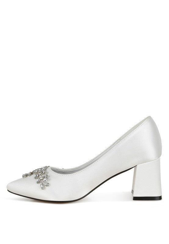 Abatina Satin Diamante Embellished Pumps Product Image