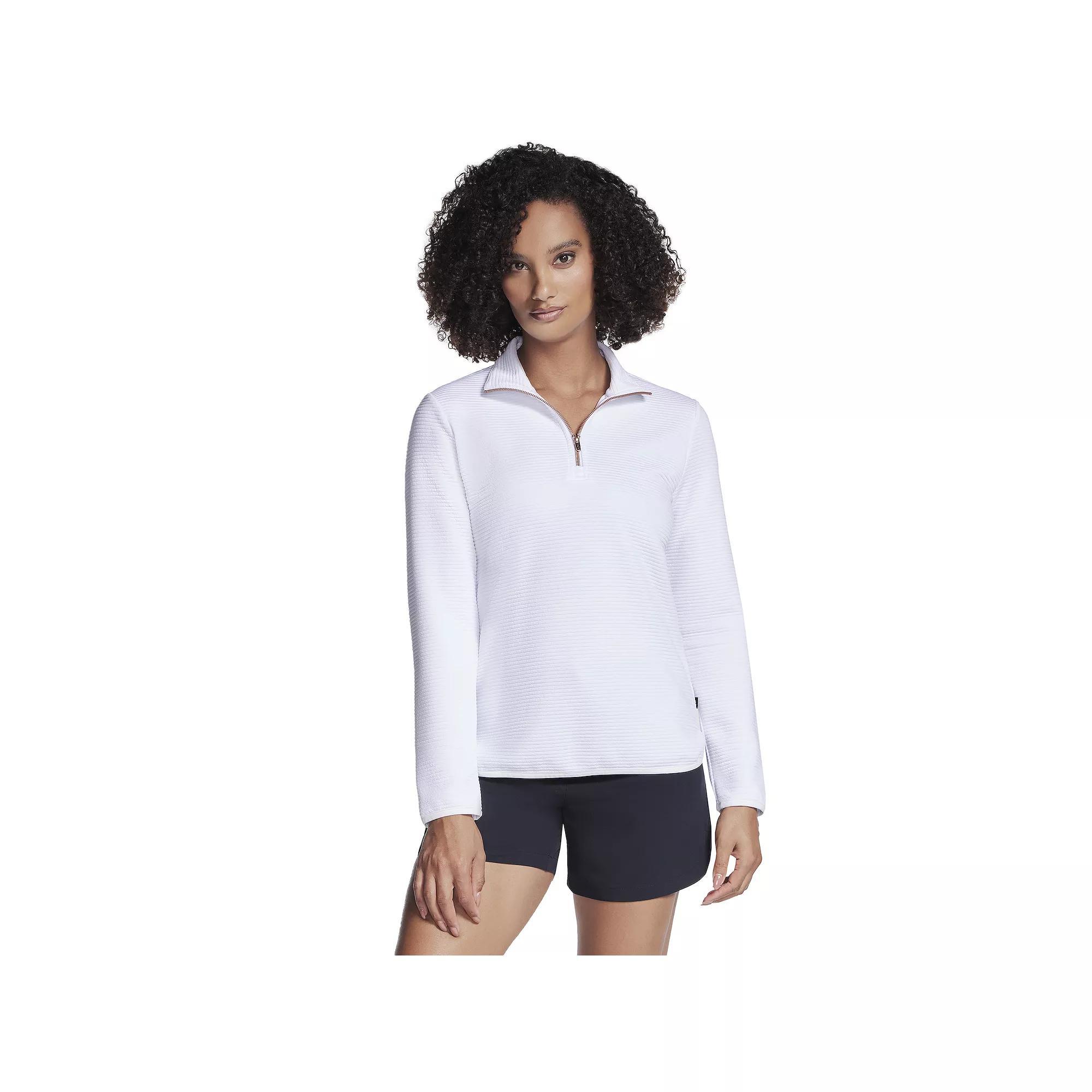 Women's Skechers® Softknit Ottoman Ribbed Pullover, Size: XL, Bright White Product Image