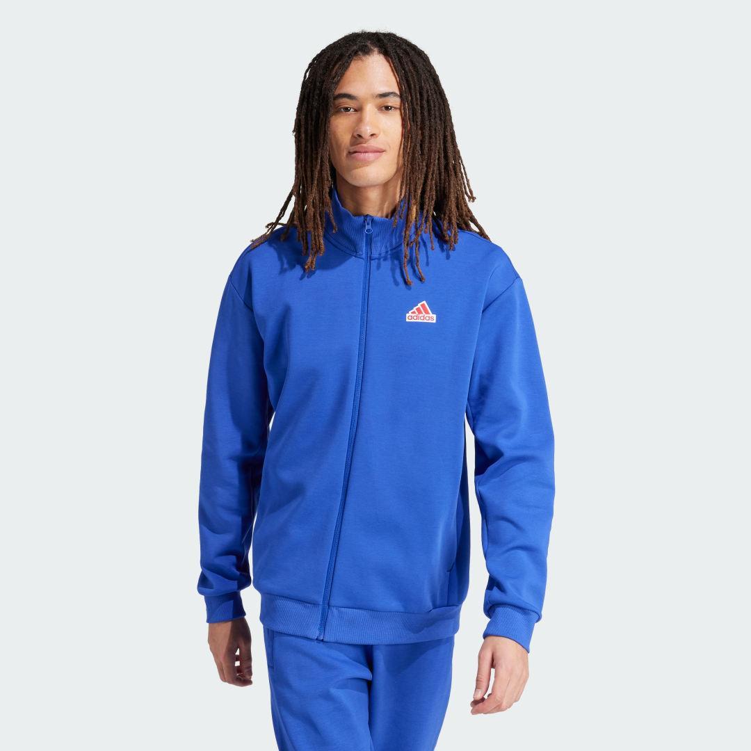 adidas Mens Zip-Front Logo Graphic Track Jacket Product Image