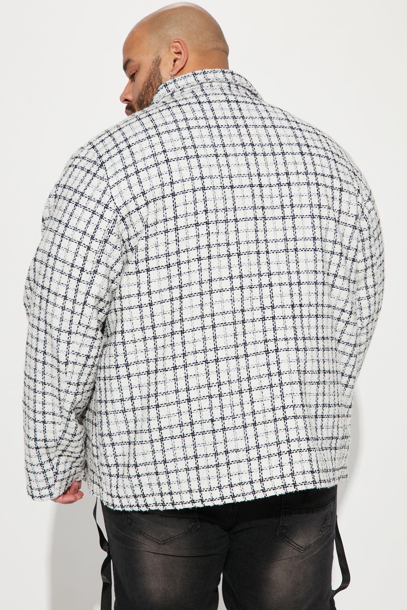 Checkmate Oversized Plaid Shacket - Black/White Product Image