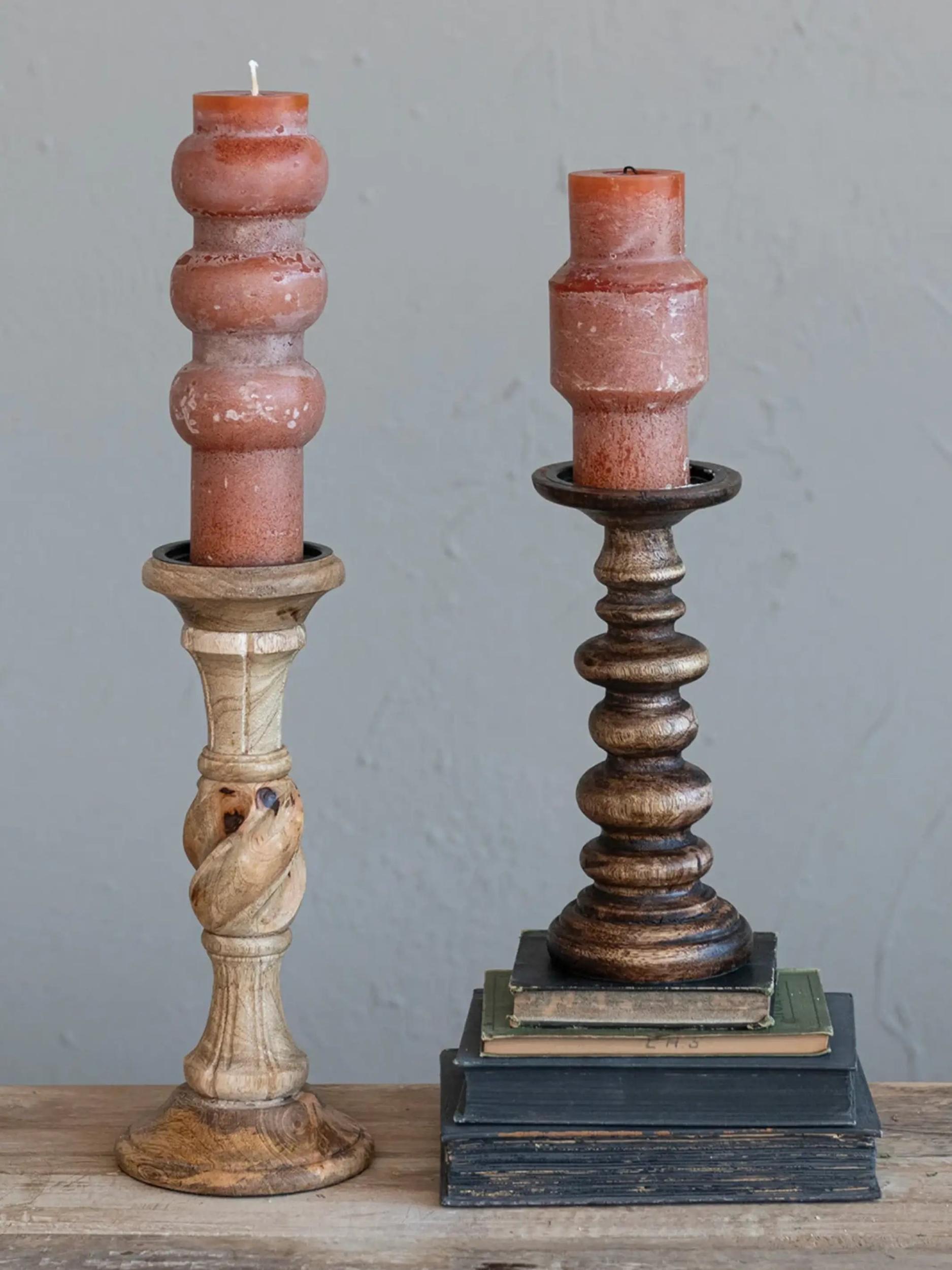 Wooden Candlestick - Natural Product Image