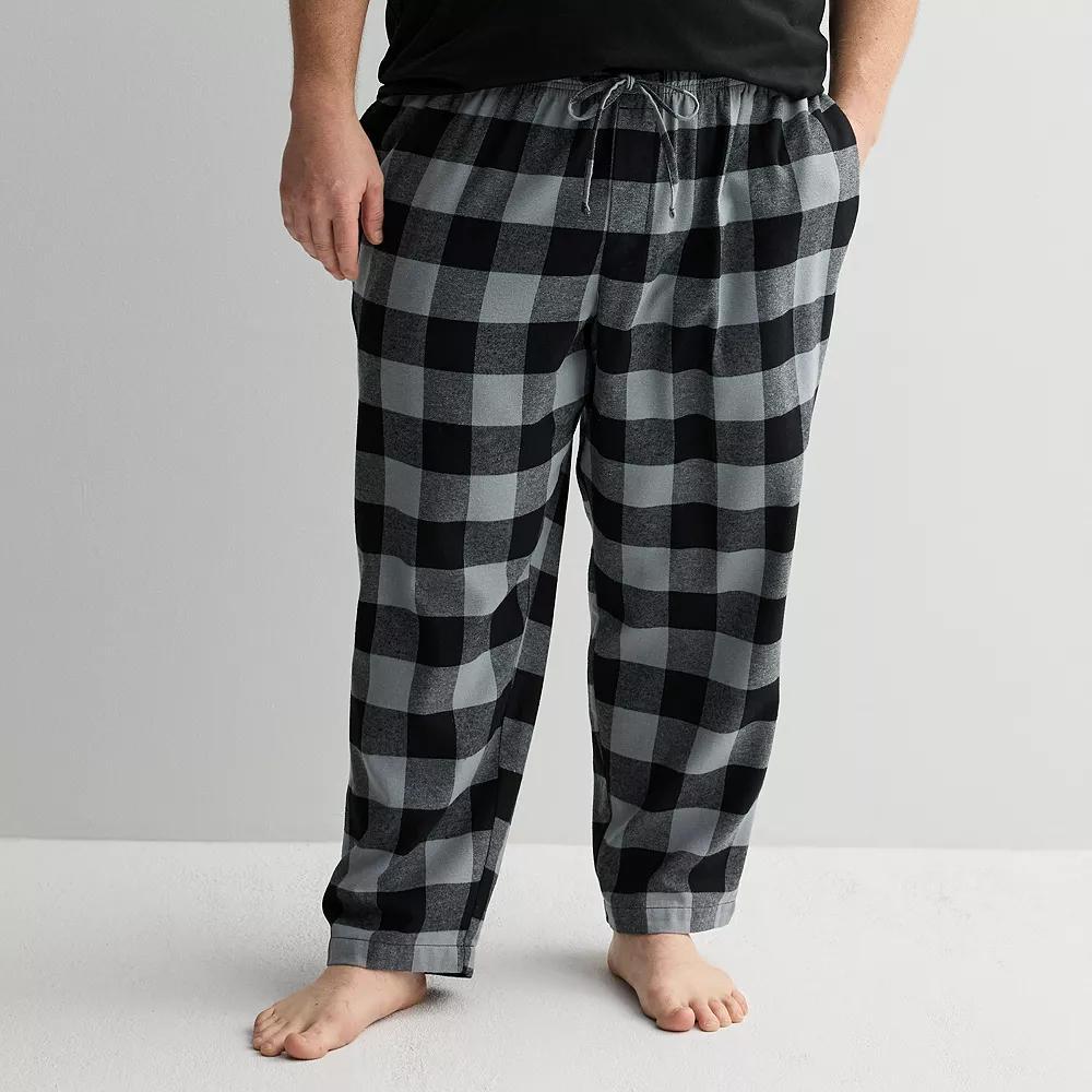 Big & Tall Sonoma Goods For Life® Flannel Drawstring Pajama Pants, Men's, Size: 3XL Tall, Red Checks Product Image