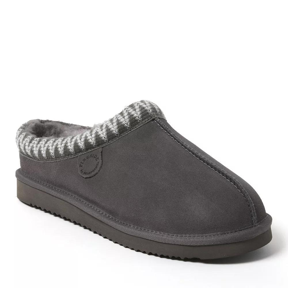 Men's Fireside by Dearfoams Grafton Genuine Shearling Clog With Taping Slippers, Size: 10, Loden Product Image