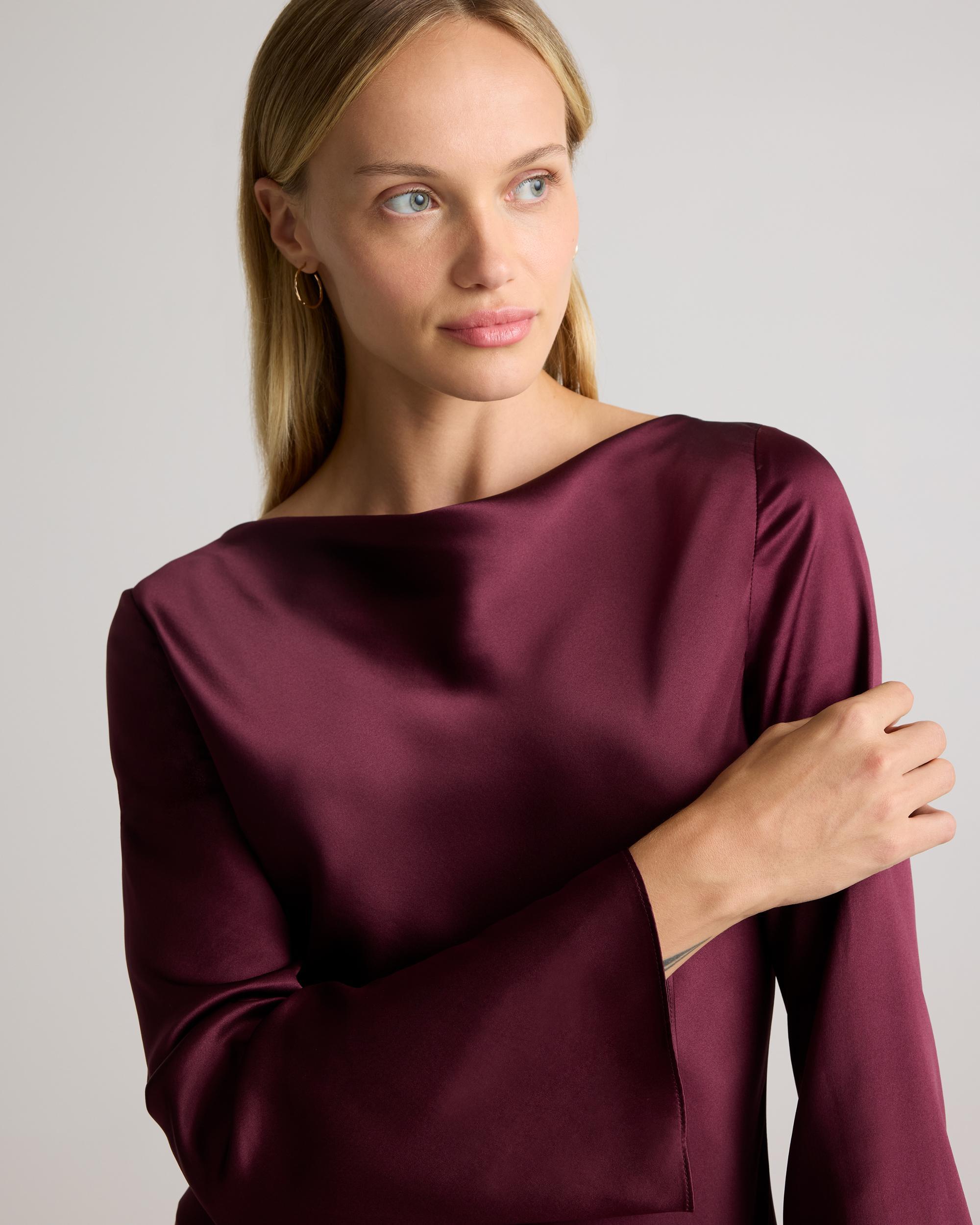 Quince | Women's Long Sleeve Mini Dress Size XS, Silk Product Image