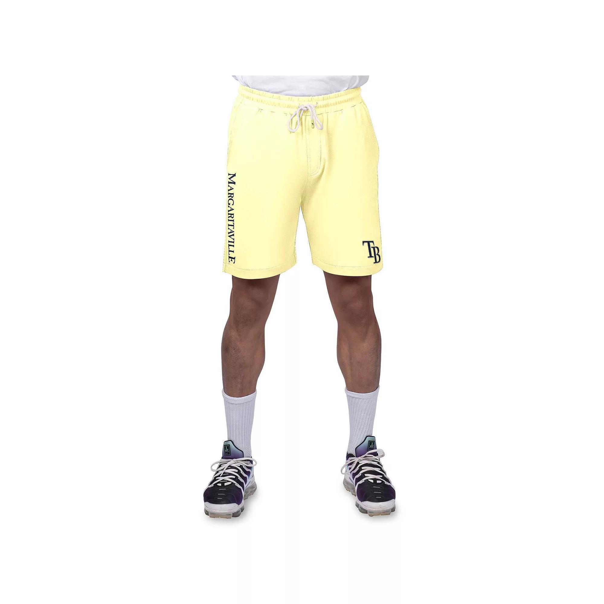 Men's Margaritaville Yellow New York Mets Peached French Terry Shorts, Size: Medium Product Image