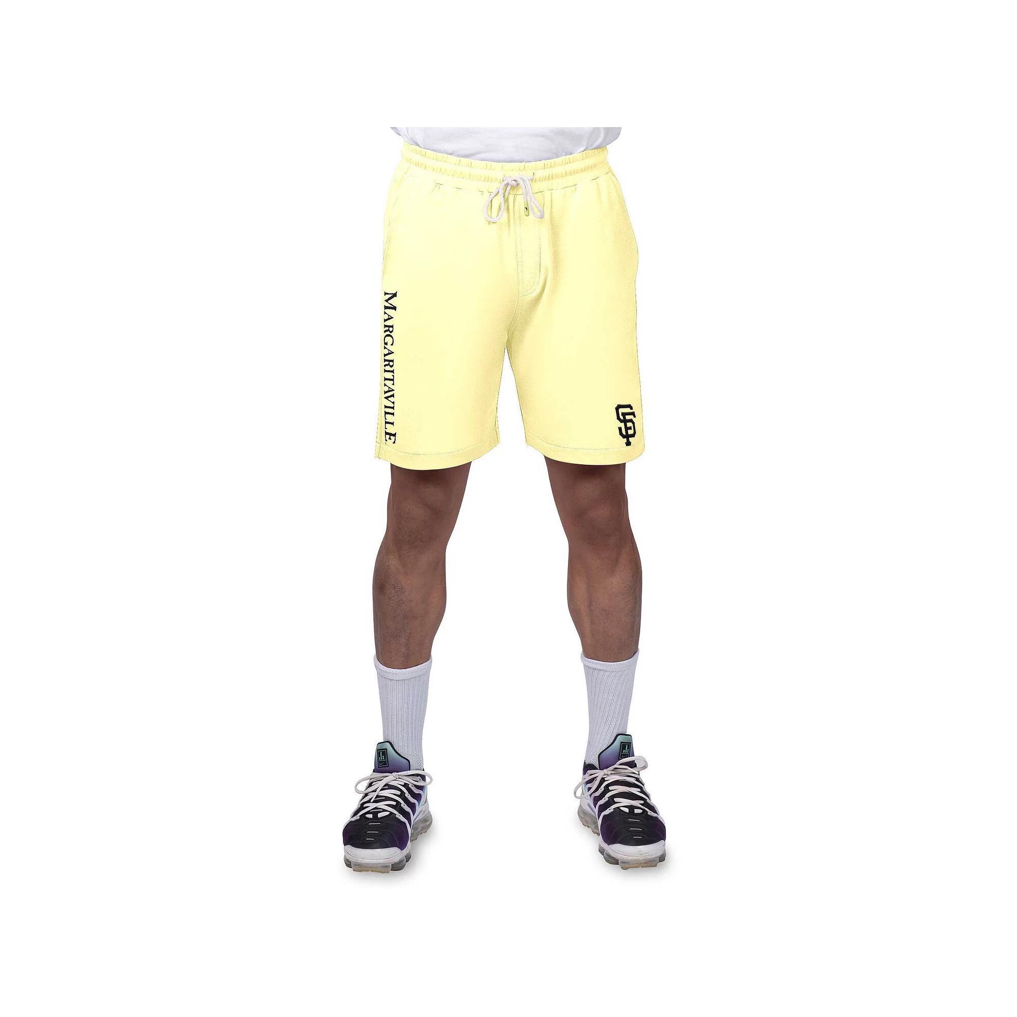 Men's Margaritaville Yellow New York Mets Peached French Terry Shorts, Size: Medium Product Image