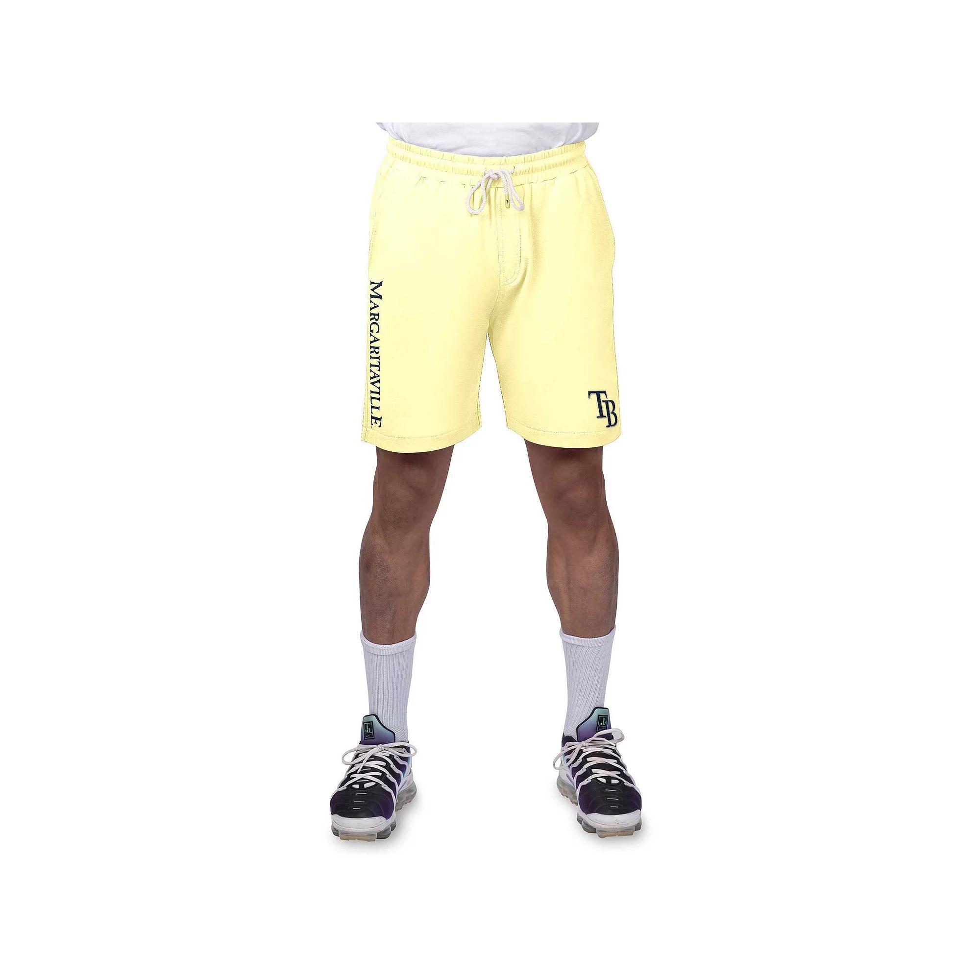 Men's Margaritaville Yellow New York Mets Peached French Terry Shorts, Size: Medium Product Image