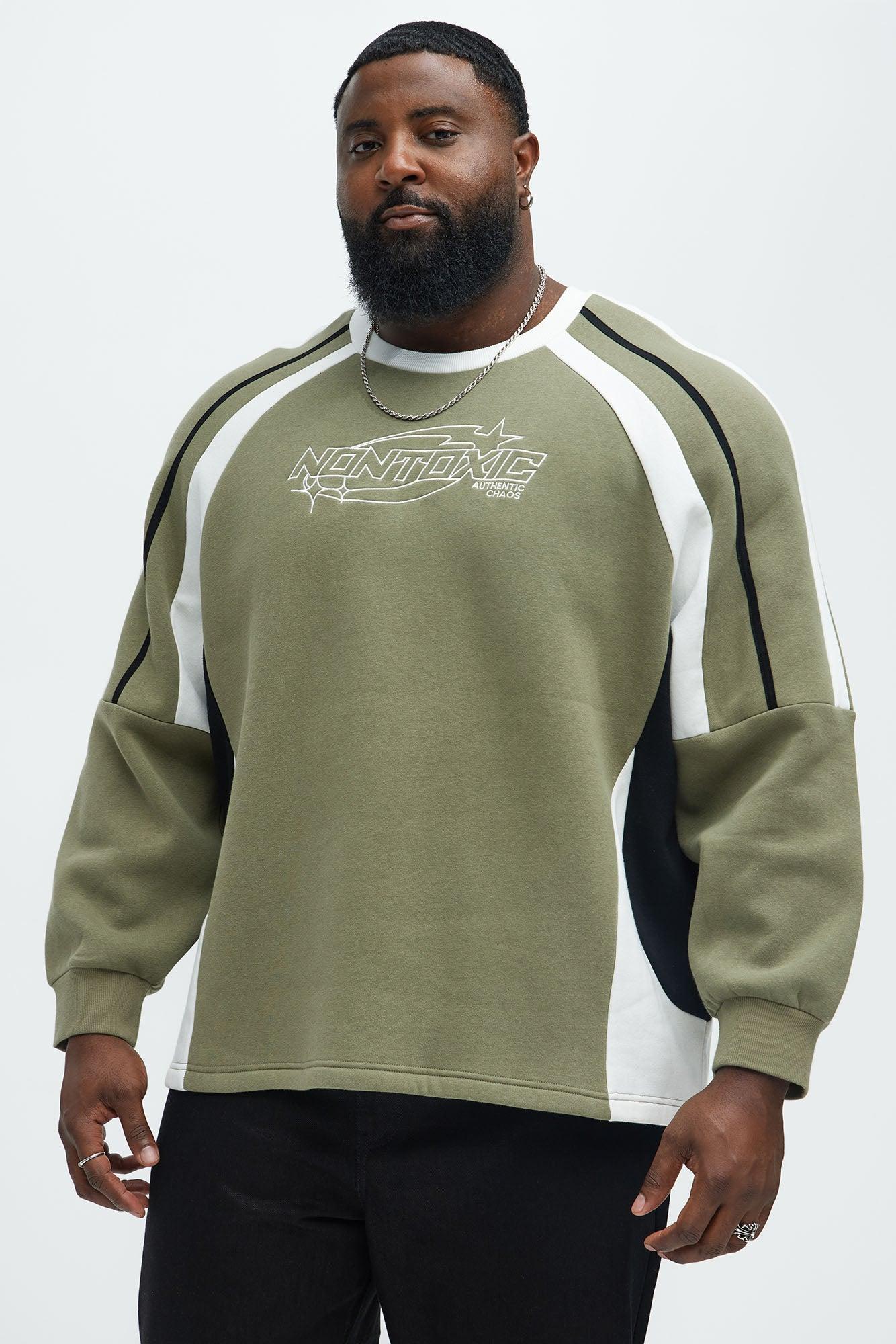 Tyson Nontoxic Crewneck Sweatshirt - Olive/combo Product Image