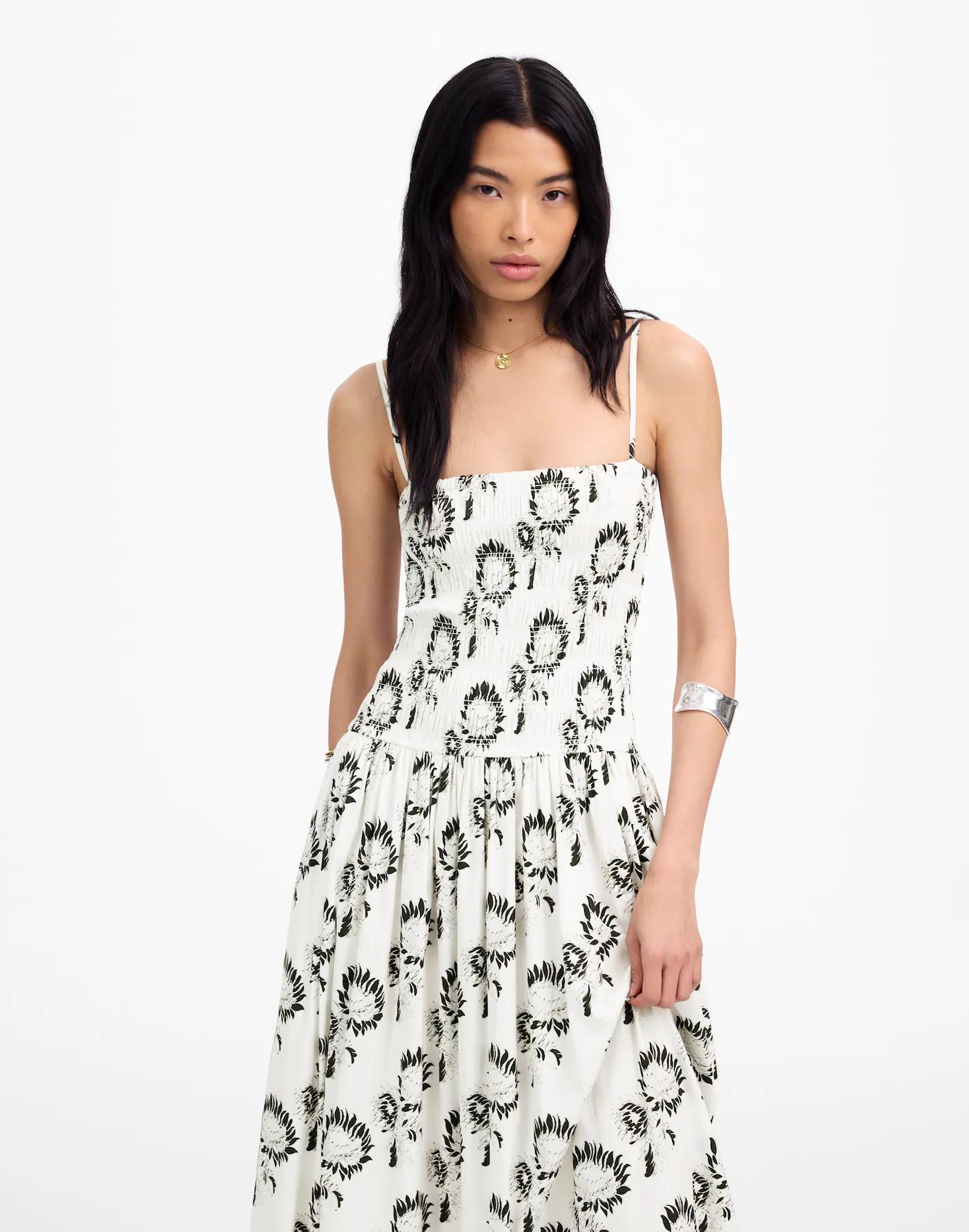 Poplin Smocked Maxi Dress in Floral Product Image