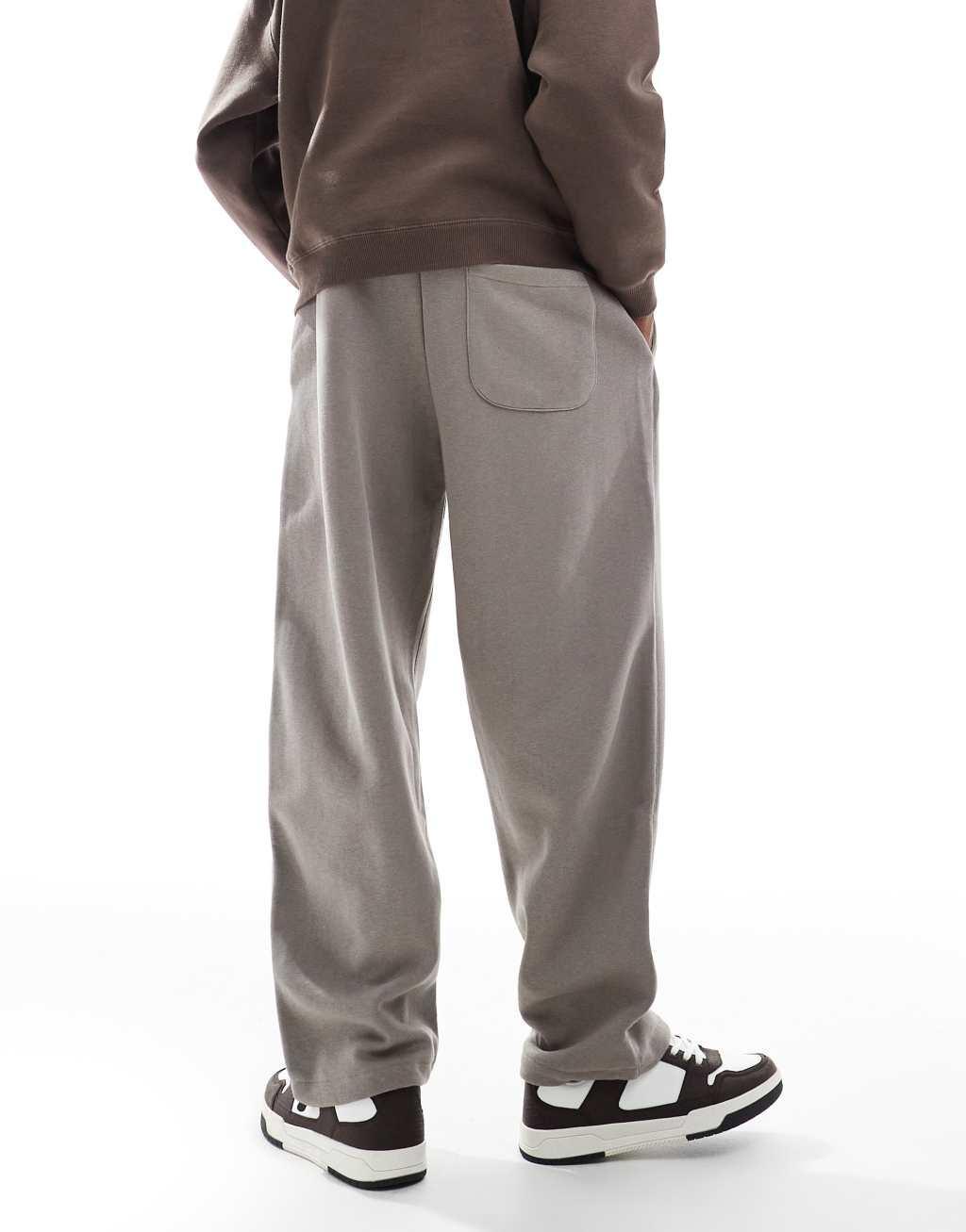 Bershka balloon fit sweatpants in taupe Product Image