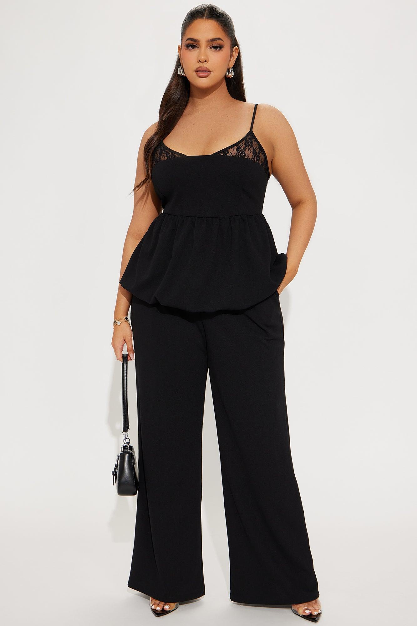 Mabel Peplum Pant Set - Black Product Image