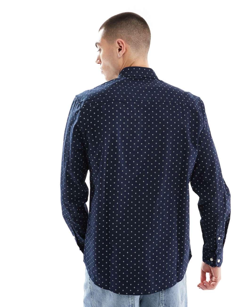 Threadbare long sleeve shirt in navy Product Image