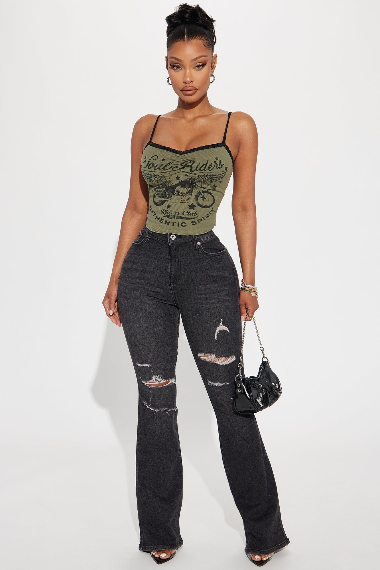 Authentic Lacey Graphic Top - Olive Product Image