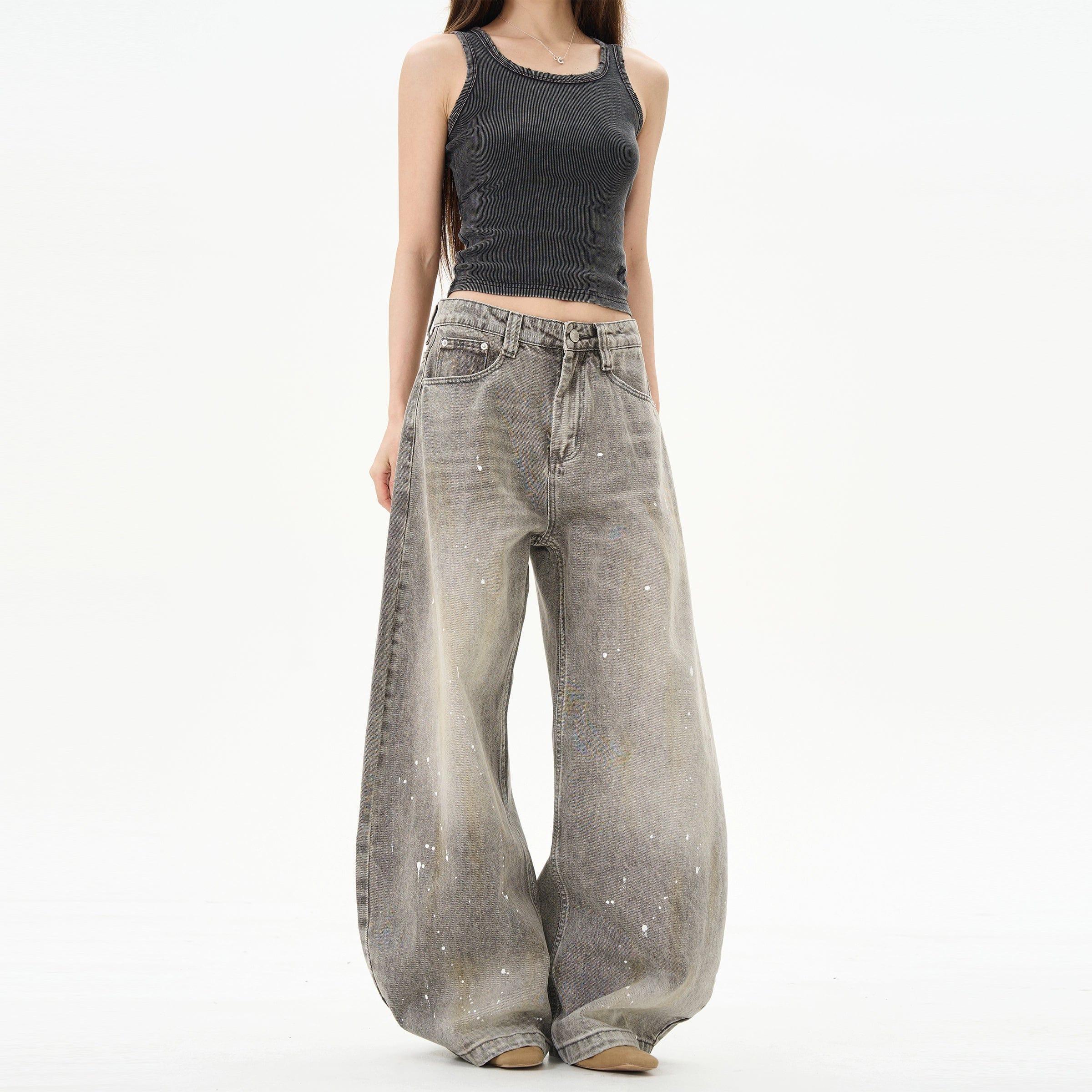 RT No. 12223 GRAY INK DENIM STRAIGHT JEANS Product Image