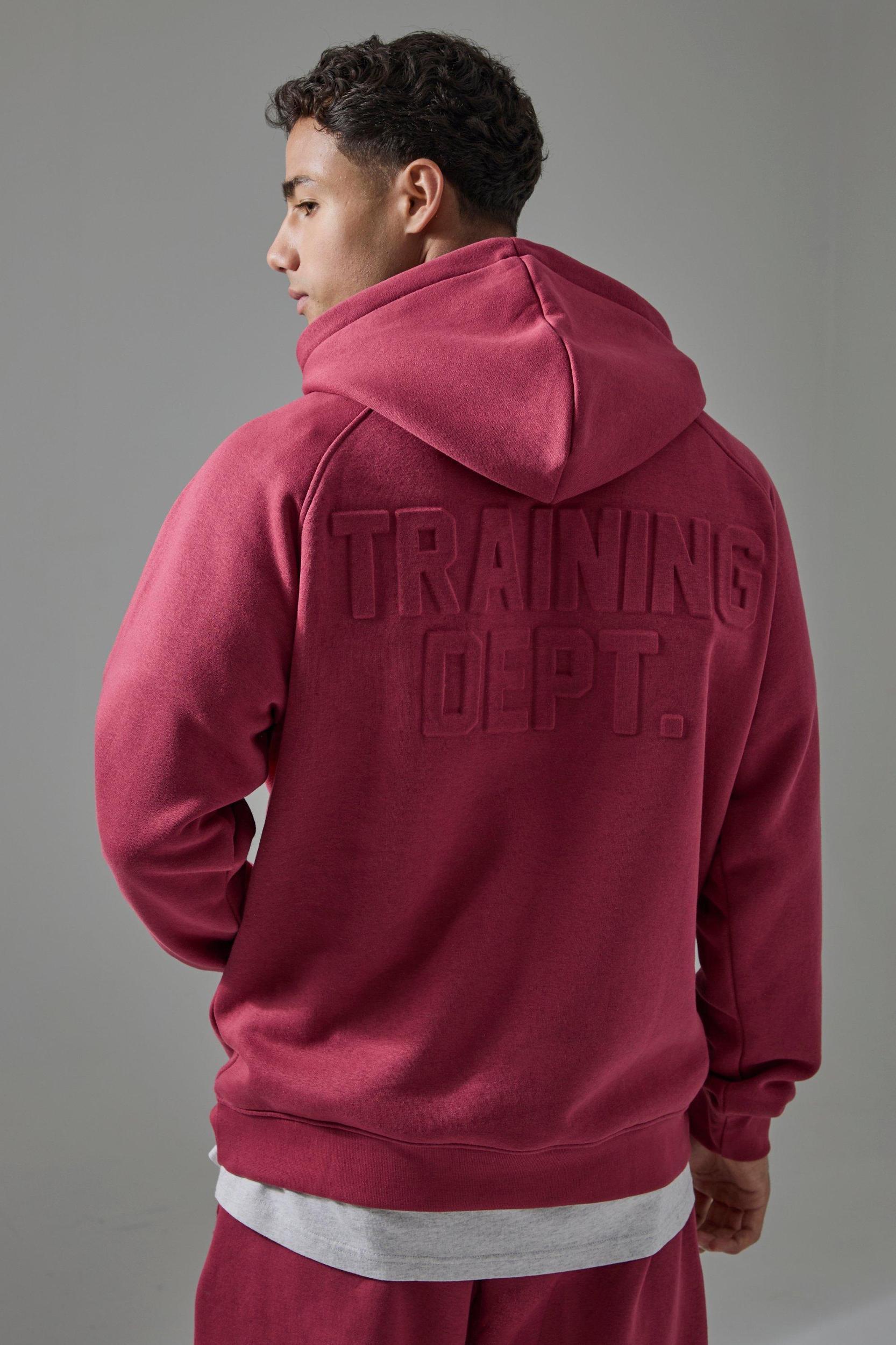 Mens Man Active Training Dept Embossed Oversized Hoodie - Black Product Image