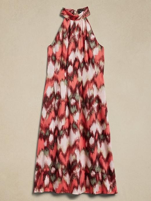 Silky Twill Halter Midi Dress Product Image
