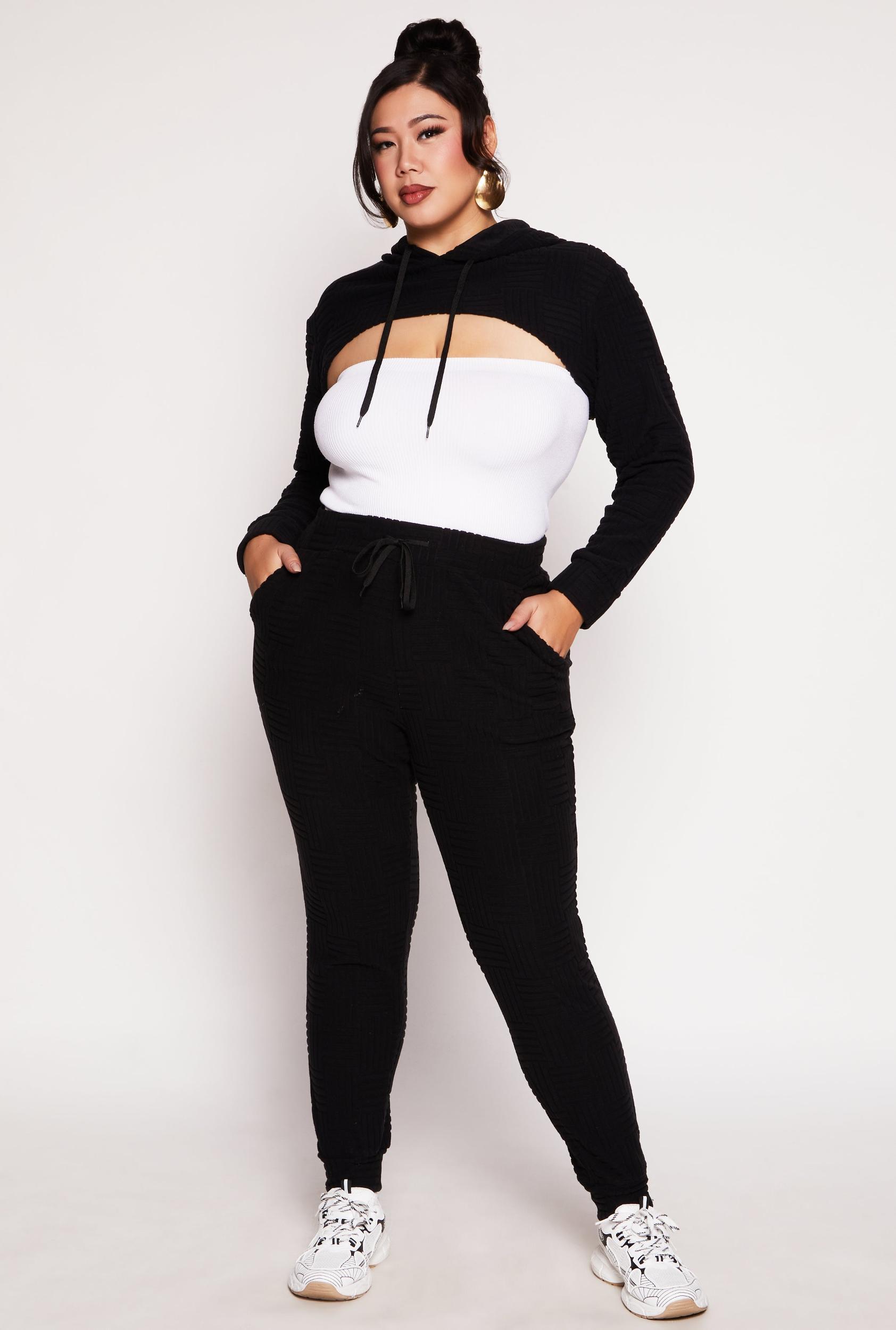 Womens Plus Size Geometric Patterned Joggers Product Image