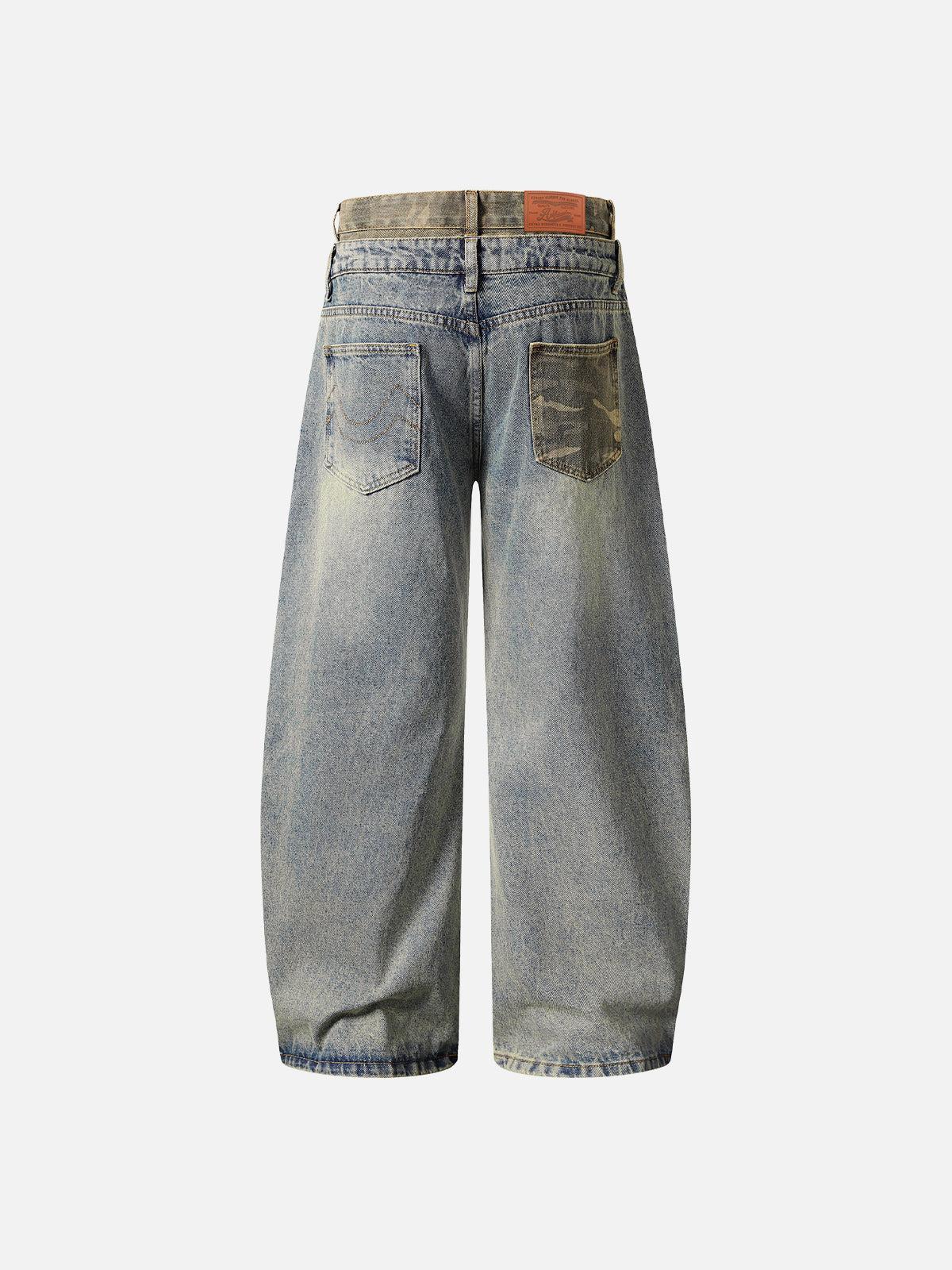 Aelfric Eden Double Waist Wrinkle Baggy Barrel Jeans Product Image