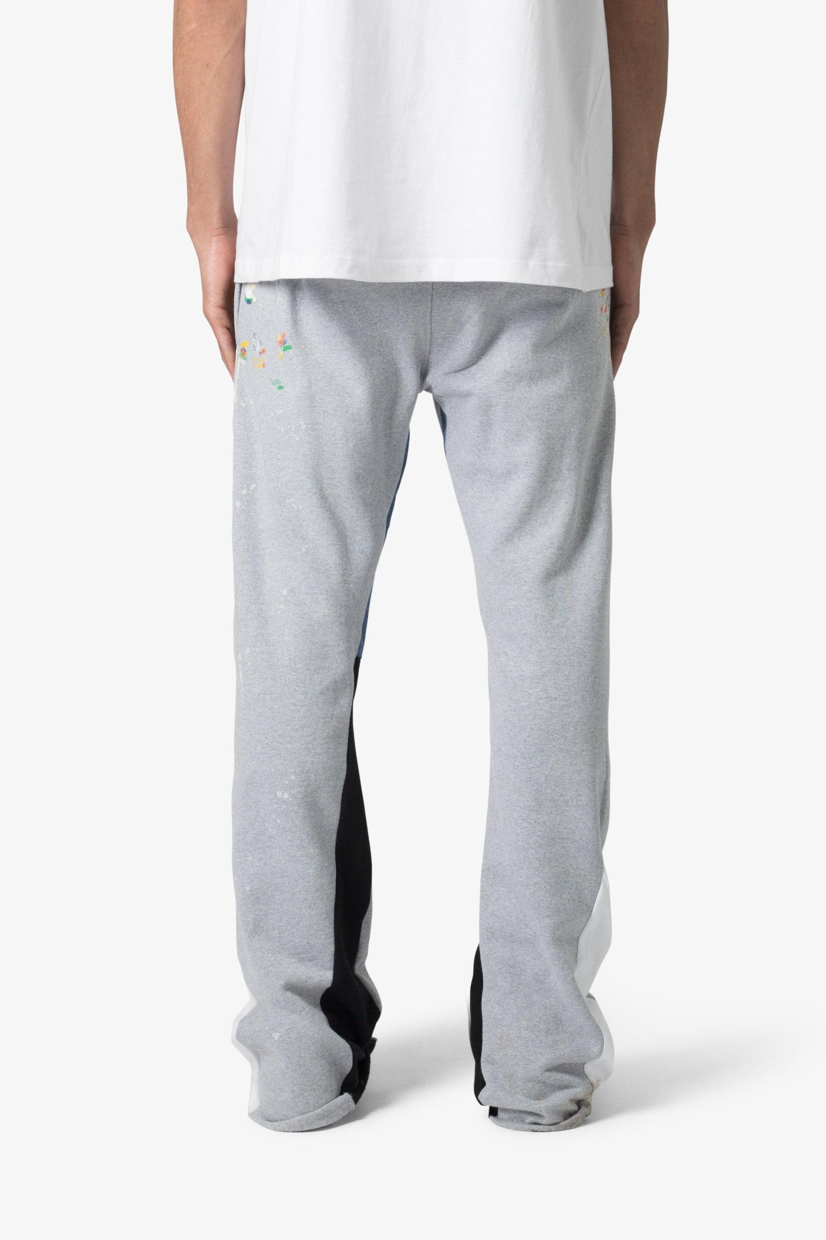 Contrast Bootcut Sweatpants - Grey Product Image