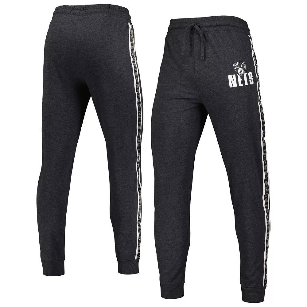 Men's Concepts Sport Charcoal Brooklyn Nets Team Stripe Jogger Pants, Size: Large Product Image