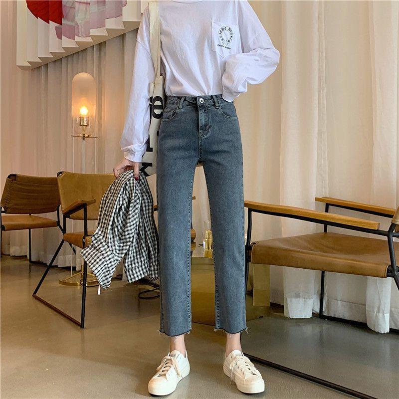 Cropped Straight Leg Jeans Product Image