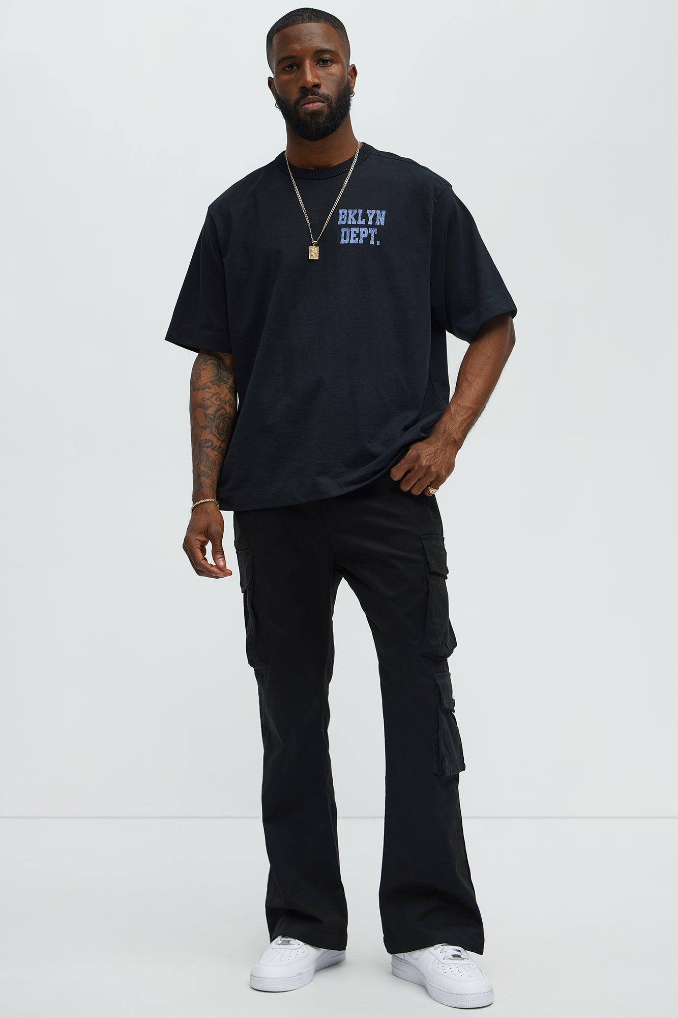 Stacked Skinny Flare 3 Way Cargo Pants - Black Product Image