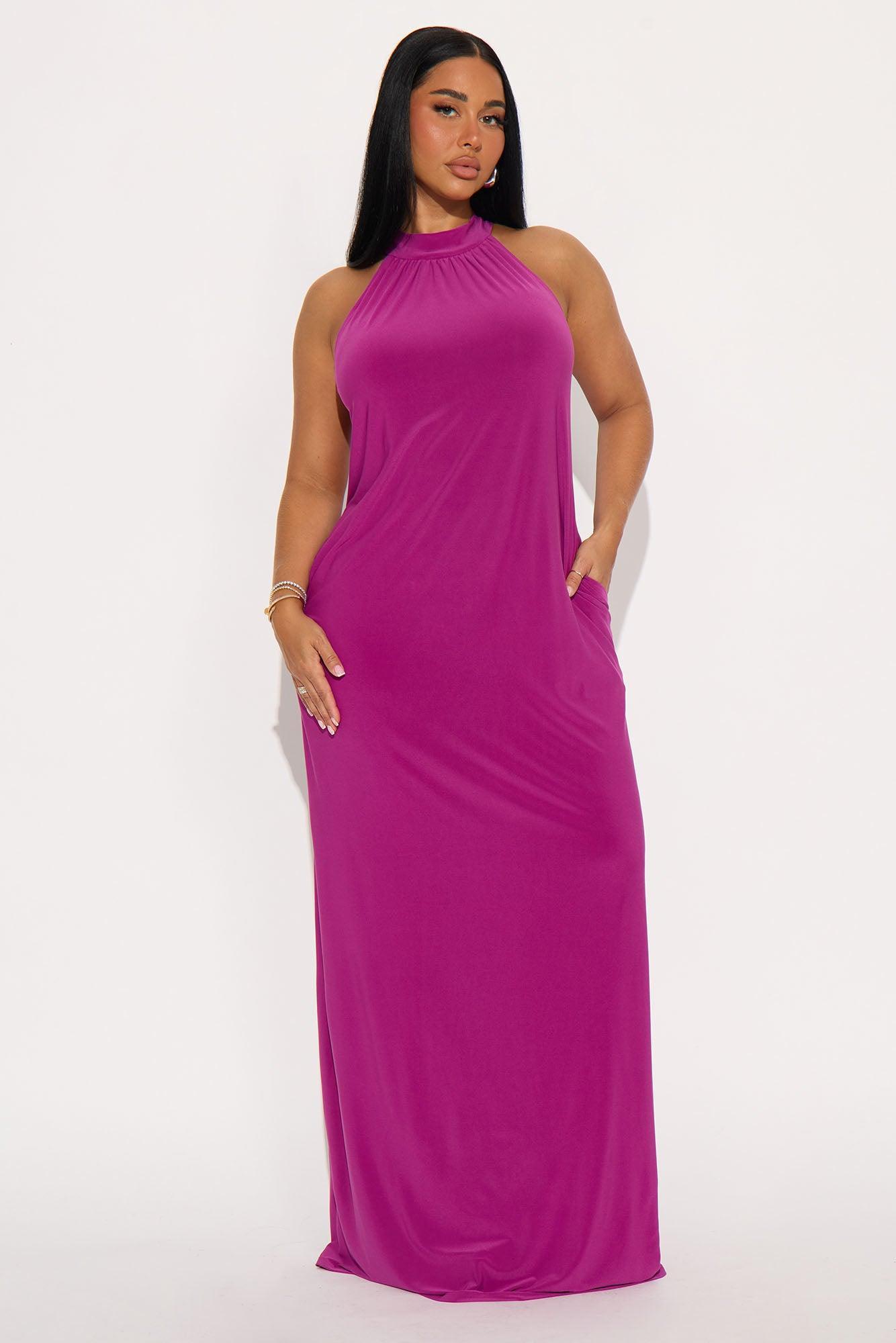 Irina Flowy Maxi Dress - Magenta Product Image