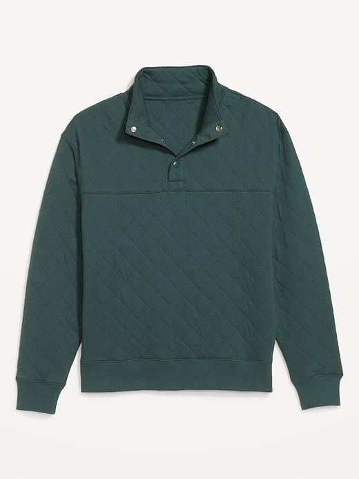 Quarter-Snap Quilted Fleece Sweatshirt Product Image